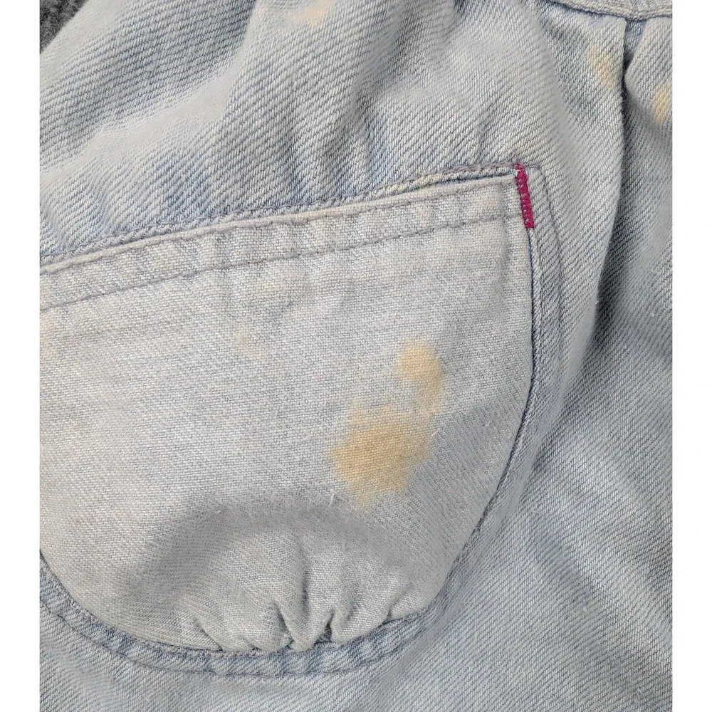 Vintage Kids Overalls Girl 4T Denim Ruffle Y2K Blue Frilly Light Wash Jeans Pink